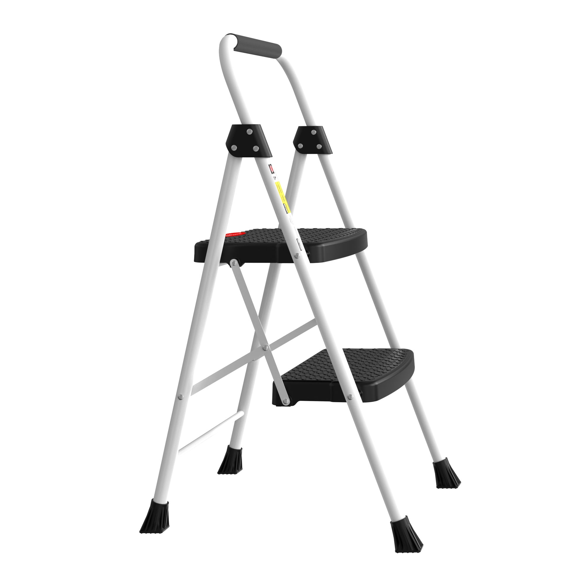 HBTower 2 Step Ladder, 330 lbs Heavy Duty Folding Step Stool, Lightweight, Portable Step Stool with Wide and Non-Slip Pedal and Convenient Handrail, for Kitchen, Garage, Outdoor Use, White