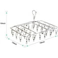 thumbnail image 4 of Clothes Drying Rack, 52 Clips Stainless Steel Laundry Drying Rack Folding Sock Hanger, Underwear Hanger, Clothes Hangers for Drying Towels, Bras, Lingerie, Baby Clothes, 4 of 8