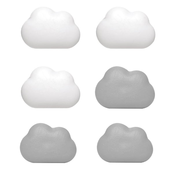 EeaseMX 6 pegatinas magnéticas para refrigerador con forma de nube, creativas, con mensaje, decorativas, color blanco y gris.