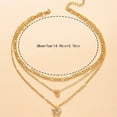 thumbnail image 3 of PISONIC Elegant Three Layer Butterfly Heart Pendant Necklace, Chain Necklace Jewelry For Women, 3 of 5
