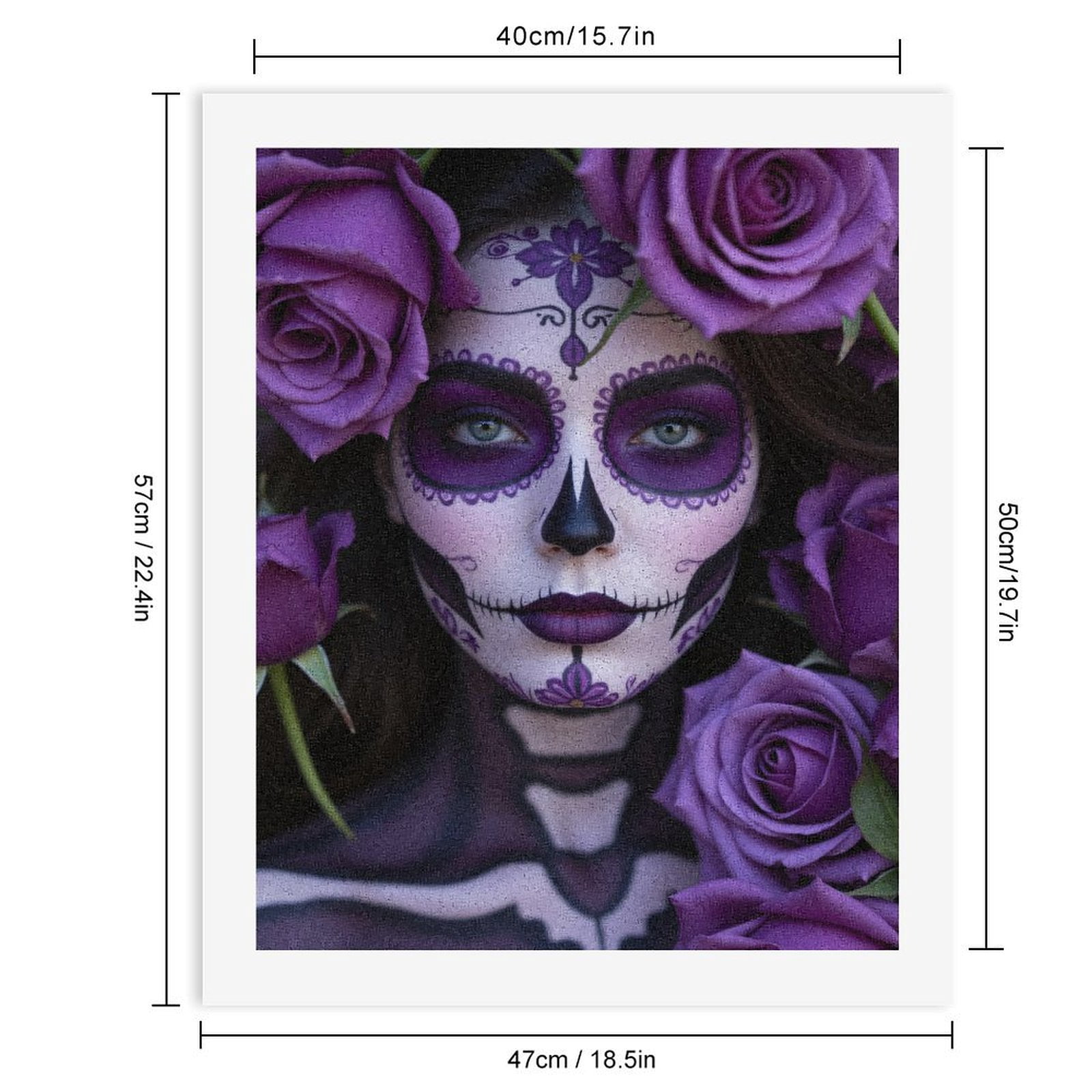 Paint By Numbers Kit for Adults Beginner - DIY Purple Floral Face Art Beauty Canvas Painting Kits for Adults, Frameless Paint By Number for Adults for Home Wall Decor 16x20 Inch