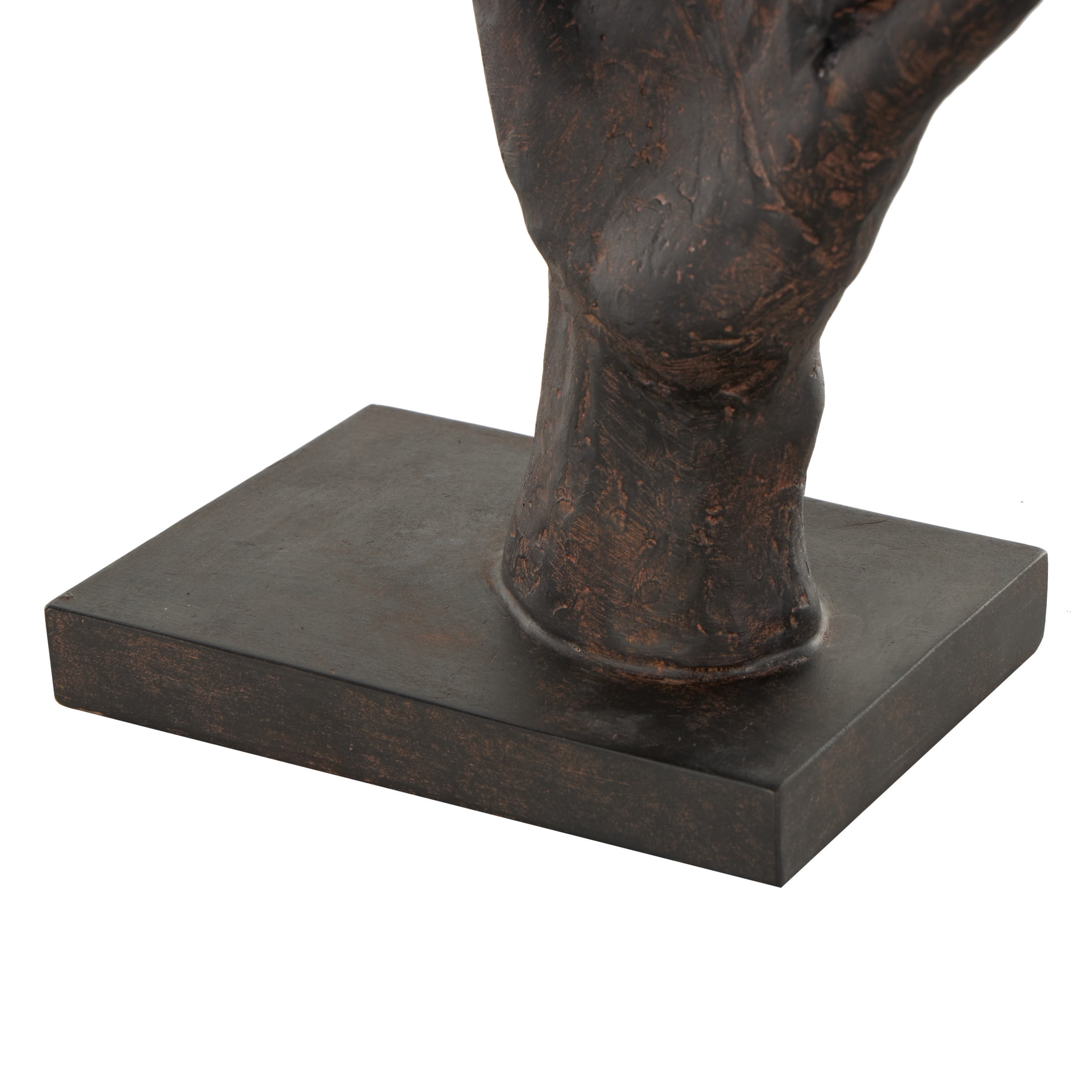 11" x 16" Dark Brown Polystone Sign Hands Sculpture with Butterrfly Accents, by DecMode