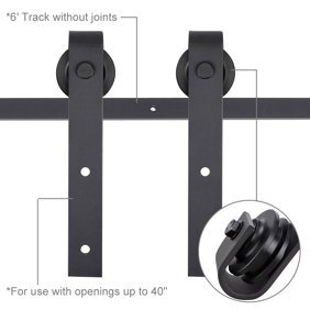 6 6 Ft Antique Single Black Steel Sliding Barn Wood Door Hardware
