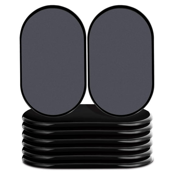 Ezprotekt 9 1/2" x 5 3/4" Reusable Large Furniture Sliders for Carpet,Oval Plastic Furniture Movers Sliders,Black 8 Pack
