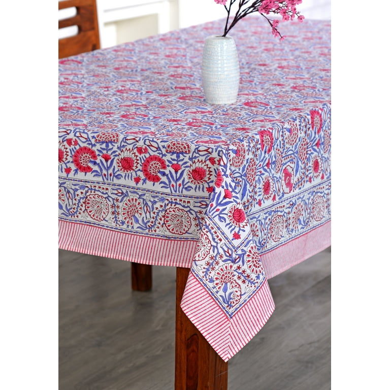 Ridhi 100% Cotton Hand Block Print Thanksgiving Tablecloth 60