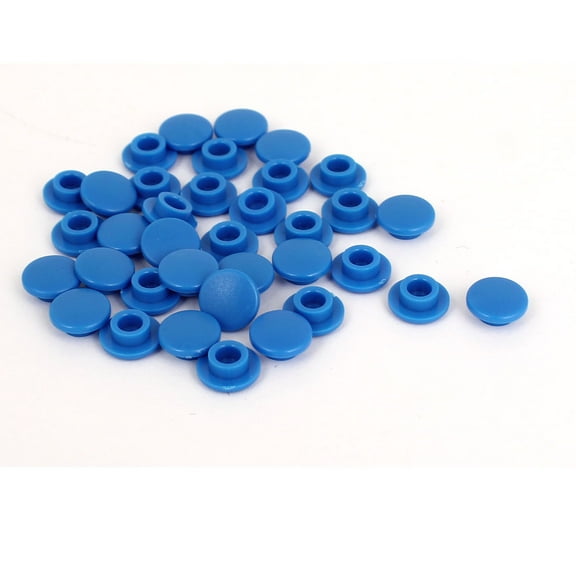 Unique Bargains 36Pcs 3.2mm Hole Dia Blue Plastic Pushbutton Tactile Switch Caps Cover