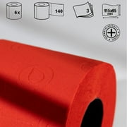 Renova Scented Colored Toilet Paper Packs 3-Ply Bath Tissue Red 1 Pack of 6 rolls