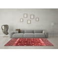 thumbnail image 3 of Ahgly Company Indoor Round Abstract Red Modern Area Rugs, 5' Round, 3 of 4
