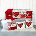 thumbnail image 6 of Valentine''s Day Pillow Covers 18x18 Inch Set of 4 Hello Valentine Polka Dot Love Striped Love Decor Throw Pillow Covers Valentine''s Day Cushion Case Decoration for Sofa Couch, 6 of 6