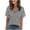 Gray women's v neck t shirt a1, variant on Women's V Neck Short Sleeve T-Shirt Polka Dot Casual Loose Blouse Cute Vacation Holiday Fashion Top, Light Blue L