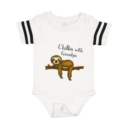 

Inktastic Chillin with My Grandpa Cute Sloth Gift Baby Boy or Baby Girl Bodysuit