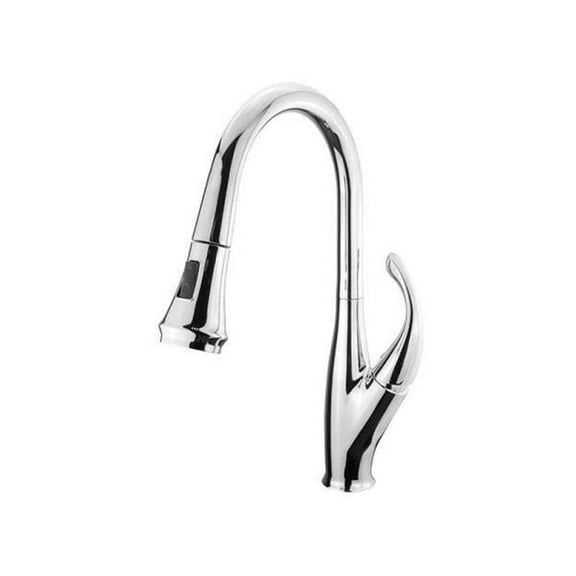 Lexora Home Garbatella Brass Kitchen Faucet with Pull Out Sprayer in Chrome