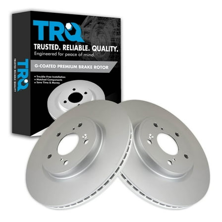 TRQ Front Brake Rotors Set Vented Premium G-Coated Fits Select 2018-2021 Honda Accord 2017-2022 CR-V