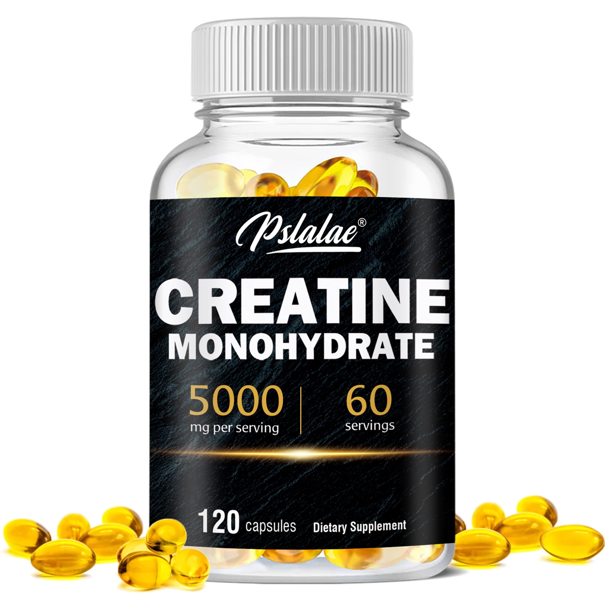Creatine Monohydrate - for Muscle Growth, Strength & Muscle Recovery and Improves Athletic Performance - 120 Capsules