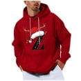 thumbnail image 2 of Yteetum Men's Oversized Christmas Hoodies Christmas Letter Print Drawstring Pullover Hooded Sweatshirts Mens Casual Christmas Print Loose Long Sleeve Hoodies Xmas Hooded Sweatshirt Fall Clothes, 2 of 5