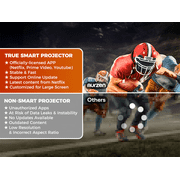 Aurzen Smart Projector with WiFi and Bluetooth, NetfIix Officially Licensed, Native 1080P, Auto Focus & Keystone, DoIby Audio, Portable Mini Projector for Outdoor Movies and Home Theater
