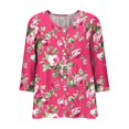 thumbnail image 5 of Womens Tops Boho Dressy Cotton Linen Lightweight Business Work Blouse Stretch Blouses Dressy Casual Vacation Clothes, Watermelon Red,XXL, 5 of 6