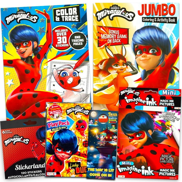 Set de actividades Miraculous Ladybug para niños con 4 libros para colorear