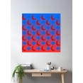 thumbnail image 2 of Red Crescent Moon/Blue Star Pattern/Gradient Sky Poster Wall Art, Modern Wall Decor, 16x16 UNFRAMED, 2 of 3