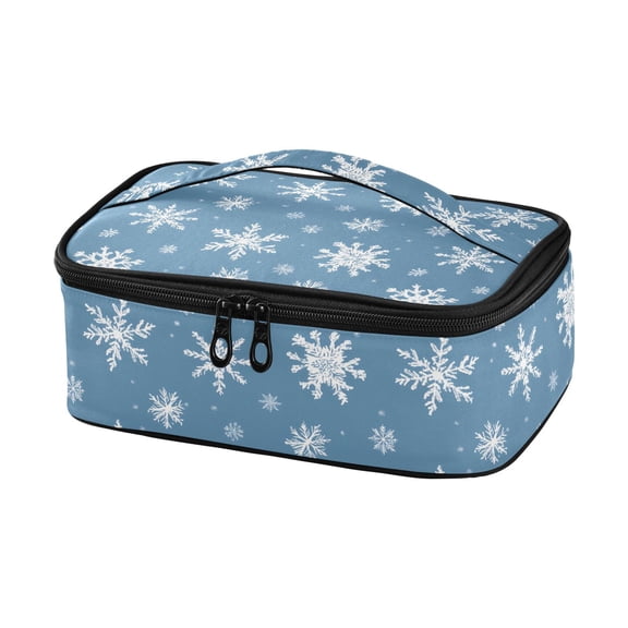 Haosy Insulated Lunch Box Reusable Small Cooler Lunch Bag Tote for Work School, Snowflakes in Air