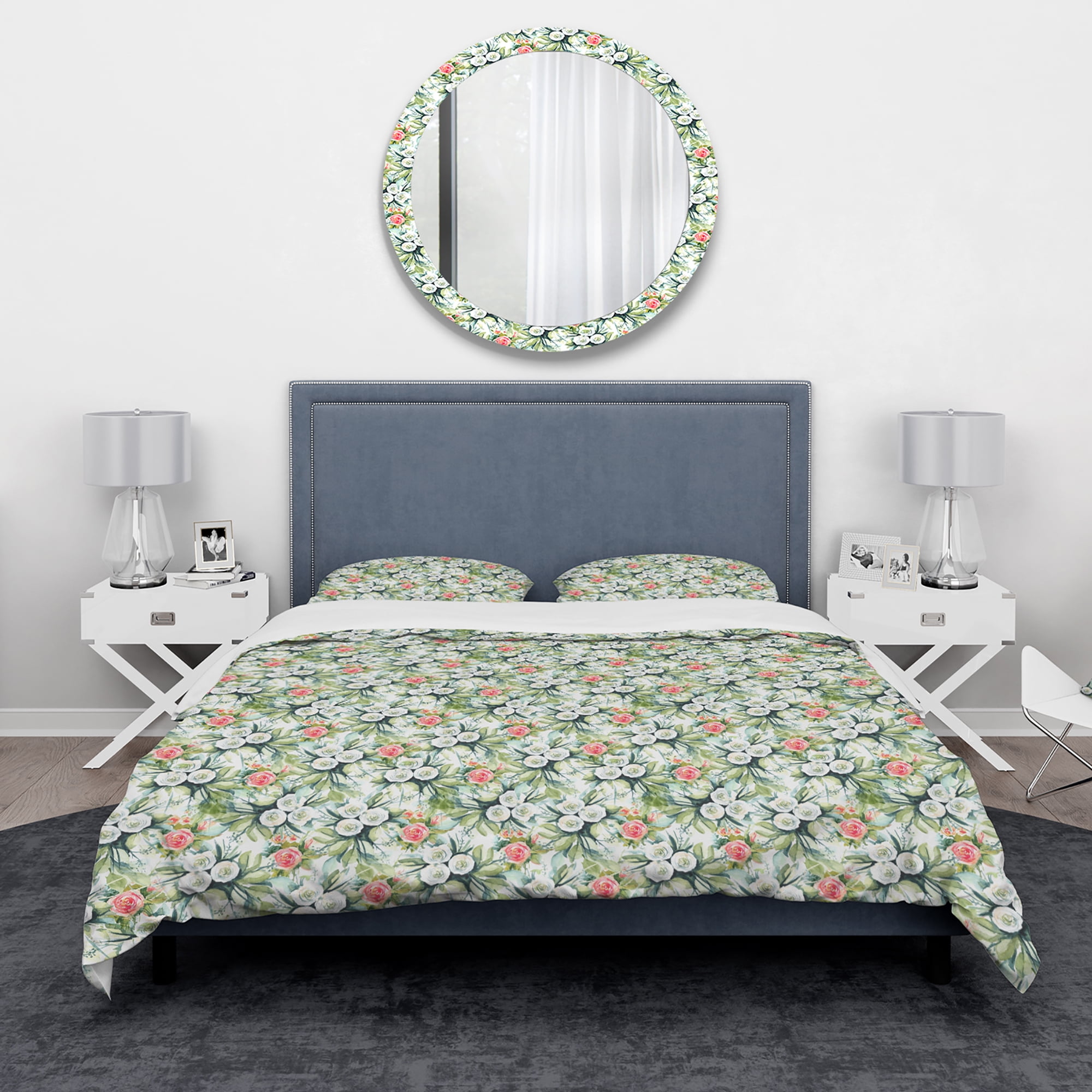 Designart 'Floral Pattern Flower Background' Traditional Duvet Cover Set