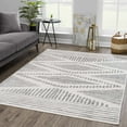 thumbnail image 6 of BoutiqueRugs Tigris Farmhouse Moroccan Geometric Area Rug - Boho Aztec Tribal Carpet for Hallway, Kitchen - Gray, Ivory - 2'7" x 10' Runner, 6 of 10