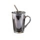 thumbnail image 2 of Vaso de agua de vidrio con asa y tapa | Vaso térmico con pajita | Vaso de 710 ml para bebidas frías y calientes | Taza para café y té en casa o en la oficina, 2 of 7