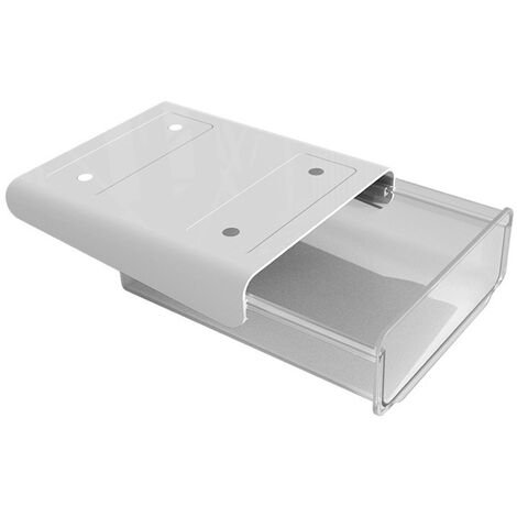 Debajo del escritorio Cajón invisible Organizador de papelería Escritorio Escritorio Ahorro de espacio Modelo de almacenamiento Capa de ano transparente S - Modelo Capa de ano transparente S QPUION