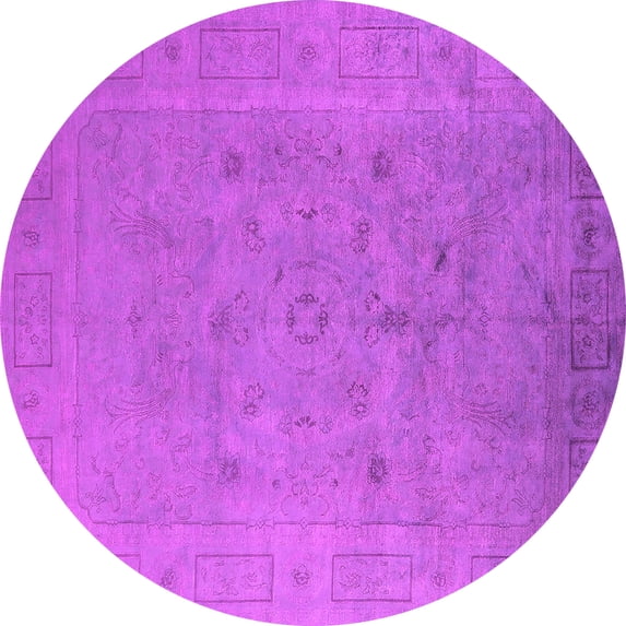 Ahgly Company Indoor Round Oriental Pink Industrial Area Rugs, 6' Round