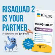 Rising Pharmaceuticals RisaQuad-2 Double Strength Probiotic Capsules, 30 Count