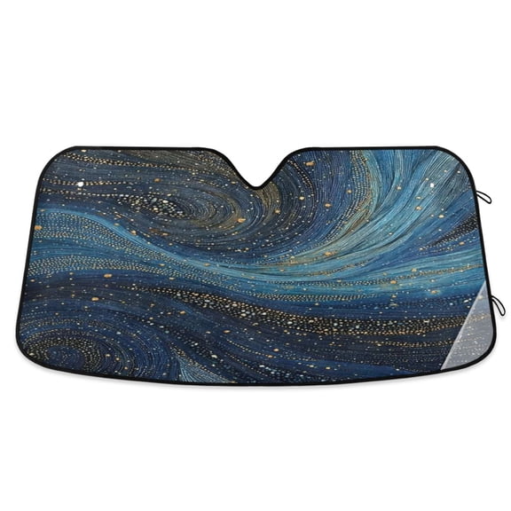 Iauyy Front Windshield Shade, Foldable Sunshade for Car SUV-Blocks UV Rays Keeps Your Vehicle Cool-53 x 23.5 Inch Starry Sky