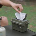 thumbnail image 3 of Contenedor de pañuelos JShteea para escritorio 1.1L Verde Militar, 3 of 8
