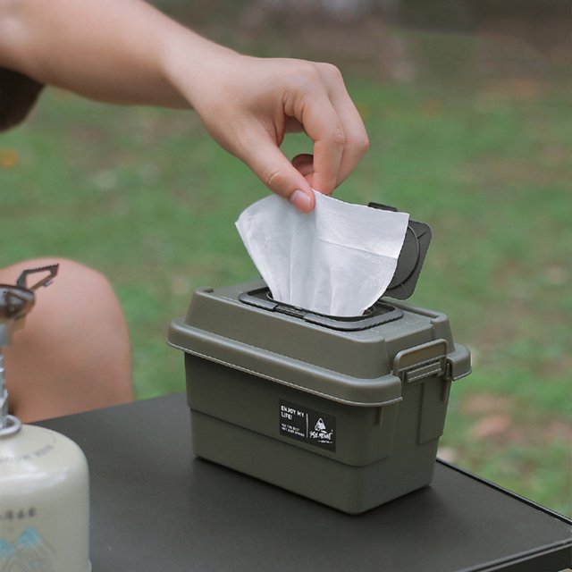 Caja De Almacenamiento Al Aire Libre Contenedor de papel de escritorio portátil 1.1L Cubo de artículos diversos para acampar Senderismo Viajes DQrwqpou Para Estrenar