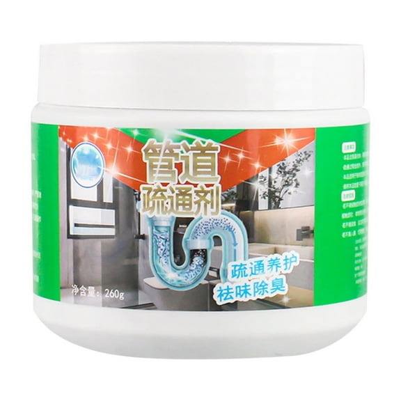 VWRXBZ Fast Foaming Toilet and Drain Cleaner Powder, Enzymatic Pipe Clearing Agent for Sink, Shower, Bathtub, Septic Safe, Deodorizes and Dissolves Hair, Grease, Soap Scum