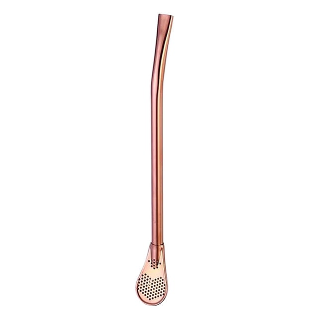 Cucharilla Pajitas de Café Cucharita Varillas de Cóctel Accesorios Adecuado para Restaurantes Cafeterías Bares Oro rosa Soledad Barra de acero inoxidable 304