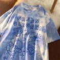 thumbnail image 1 of Verano nuevo estilo marea nacional estampado completo oso de dibujos animados Kawaii camiseta de manga corta mujer Retro suelta Harajuku Casual de gran tamaño Tan Jianjun unisex, 1 of 2