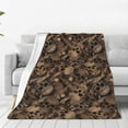 thumbnail image 1 of Fotbe Brown Camouflage Skull Manta de Franela Acolchonada con Estampado, Súper Suave y Esponjosa, Extra Grande para Sofá, Cama, Uso Todo el Año-60"x50", 1 of 7