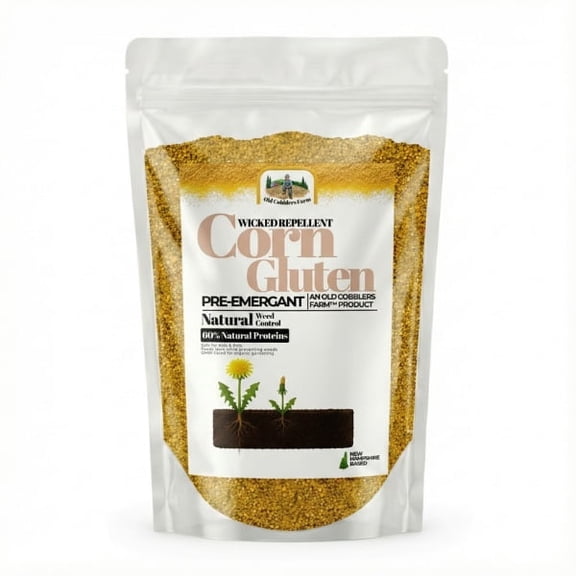 Old Cobblers Farm⢠Organic Corn Gluten Fertilizer - GMO-Free, All-Natural Lawn Care for Healthy Grass | Ground-Breaking Formula with Pure Corn Gluten | Non-Toxic and Eco-Friendly | 5lbs.
