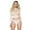 White, variant on Women's Women's Long sleeve diamond net top with opaque panels and matching panty 59095-BLACK