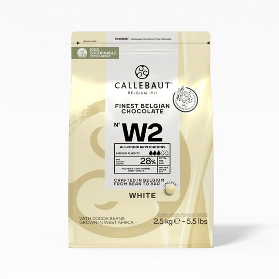 Callebaut W2 28% White Chocolate Callets – Premium 5.5 lb Baking & Confectionery Chocolate