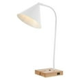 thumbnail image 6 of SAFAVIEH Nuka 22 in. Modern White Iron Table Lamp with White Shade, 6 of 7