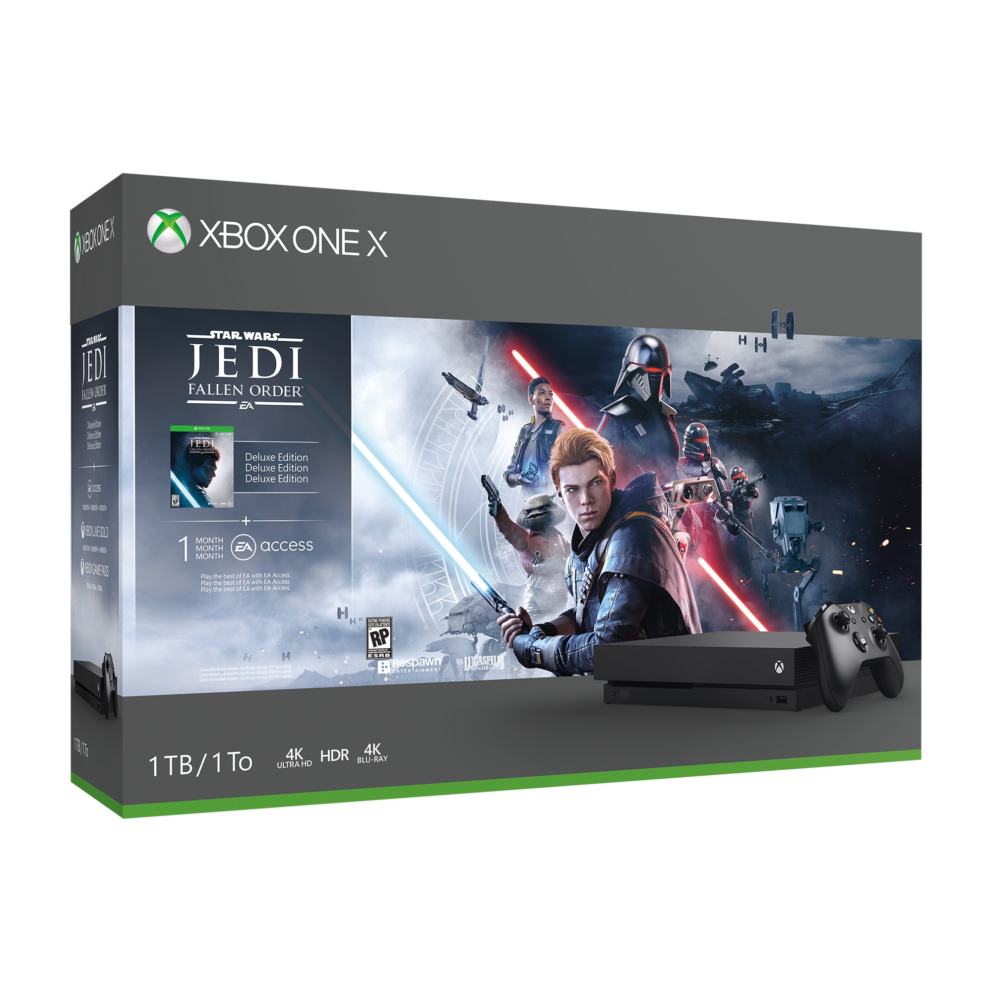 Microsoft Xbox One X 1TB SSD Star Wars Jedi: Fallen Order Deluxe Edition Console Bundle, with 1 Month Live Gold and Game Pass - 1TB Solid State Drive Enhanced - Walmart.com