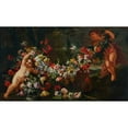 thumbnail image 3 of Abraham Brueghel 14x10 Black Modern Framed Museum Art Print Titled - Garlands of Flowers with Putti in a Landscape, 3 of 5
