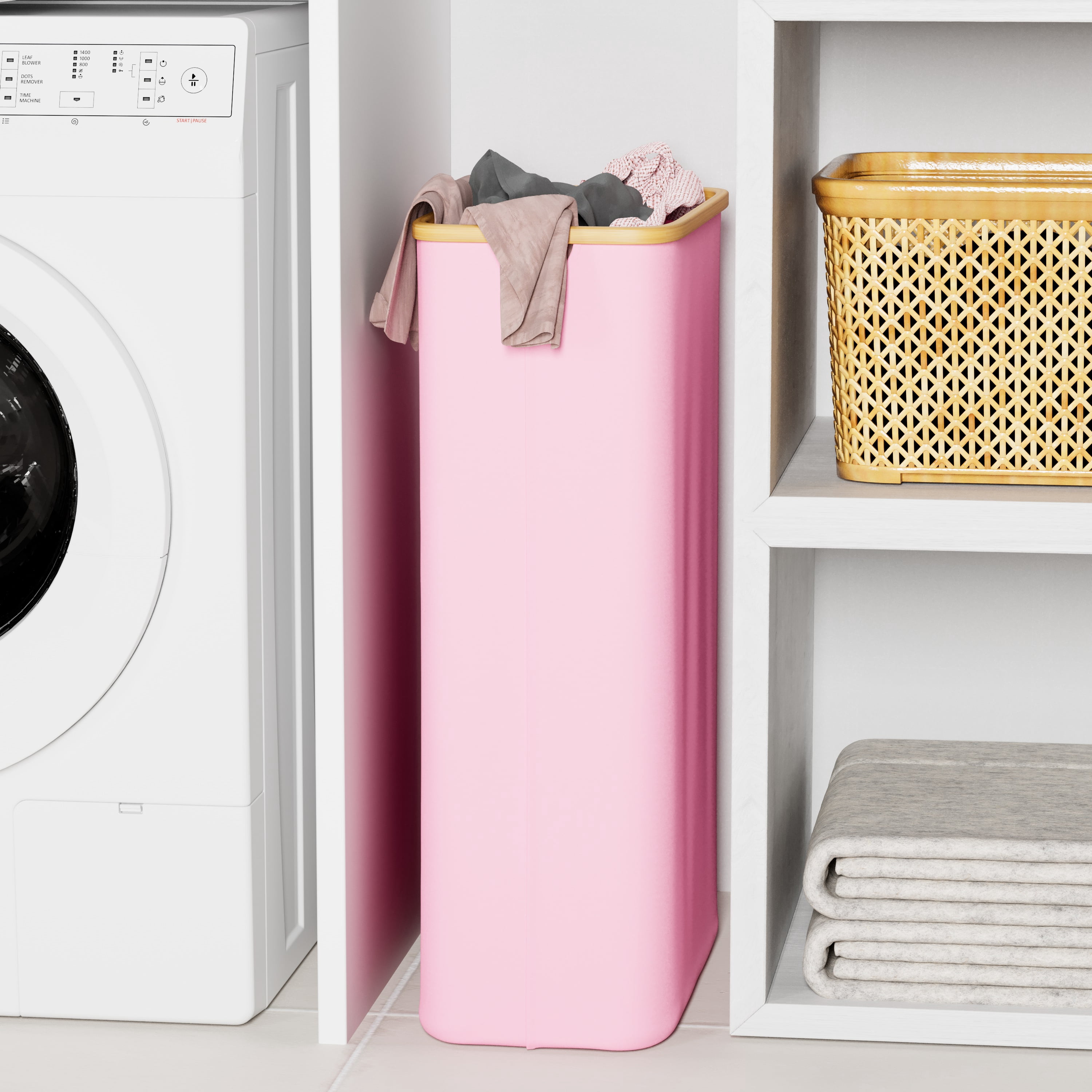 Tooloton 60L Large Laundry Hamper, Pink