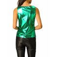 thumbnail image 4 of Allegra K Women's U Neck Stretchy Slim Fit Metallic Halloween Costume Tank Tops, 4 of 7