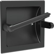 WZKALY Black Recessed Toilet Paper Holder, Pivoting Matte Black, Contemporary Hotel Style