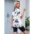 thumbnail image 2 of Camiseta SOLY HUX para mujer, teñida anudada, manga corta, cuello redondo, 2 of 5