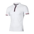 thumbnail image 2 of IYTR Mens T Shirts Comfy Casual Solid Color Short Sleeve Summer T Shirts Outdoor Sport Fitness Shirts Zipper Round Neck White S, 2 of 4