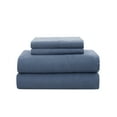 thumbnail image 3 of London Fog Solid Blue Queen Flannel Sheet Set, 3 of 4