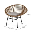 thumbnail image 3 of Wicker 2-Piece Outdoor Chairs Set, All-Weather Patio Conversation Set for Balcony, Backyard, Pool, Porch, Deck, Outdoor，Brown, 3 of 6